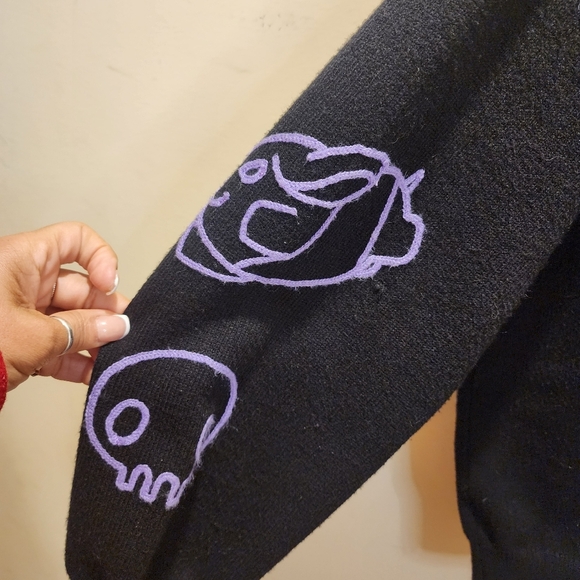 Hello Kitty and friends and Forever21 Kuromi Black Cardigan with Chain Detail L - Picture 4 of 12